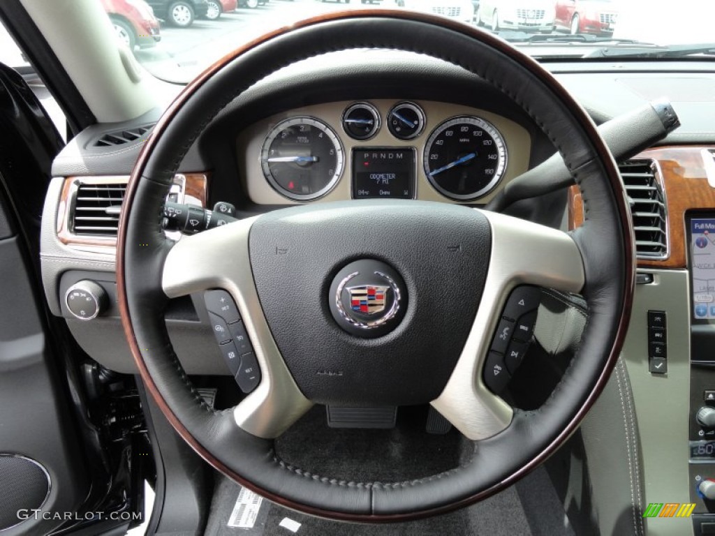 2013 Cadillac Escalade Platinum AWD Ebony Steering Wheel Photo #69175861