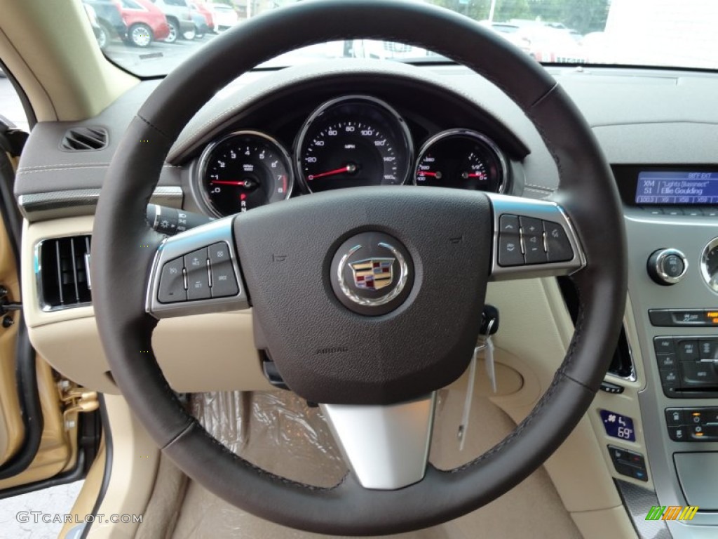 2013 Cadillac CTS 3.0 Sedan Cashmere/Cocoa Steering Wheel Photo #69176451
