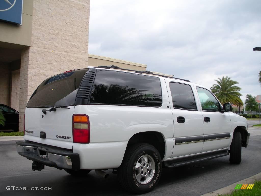 2002 Suburban 1500 LS - Summit White / Tan photo #6