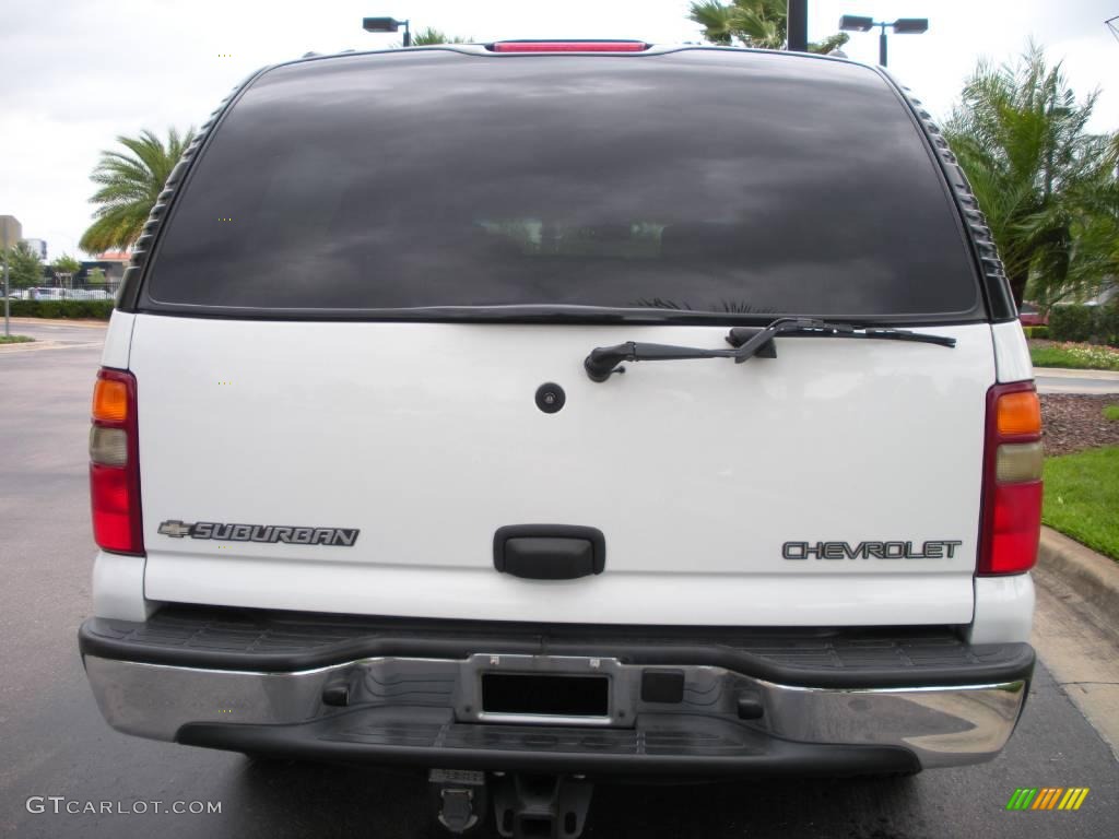 2002 Suburban 1500 LS - Summit White / Tan photo #7