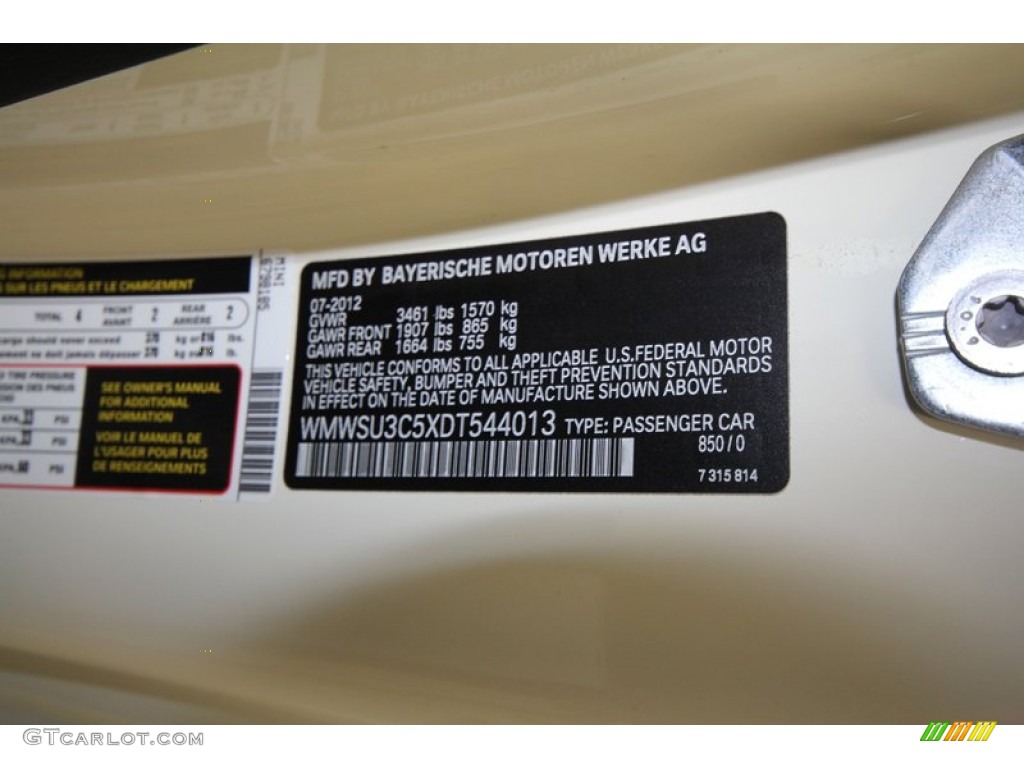 2013 Cooper Color Code 850 for Pepper White Photo #69176857