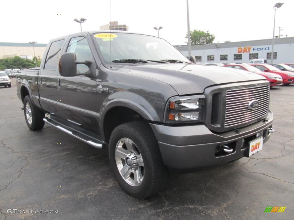 2006 F250 Super Duty Harley Davidson Crew Cab 4x4 - Dark Shadow Gray Metallic / Black photo #6