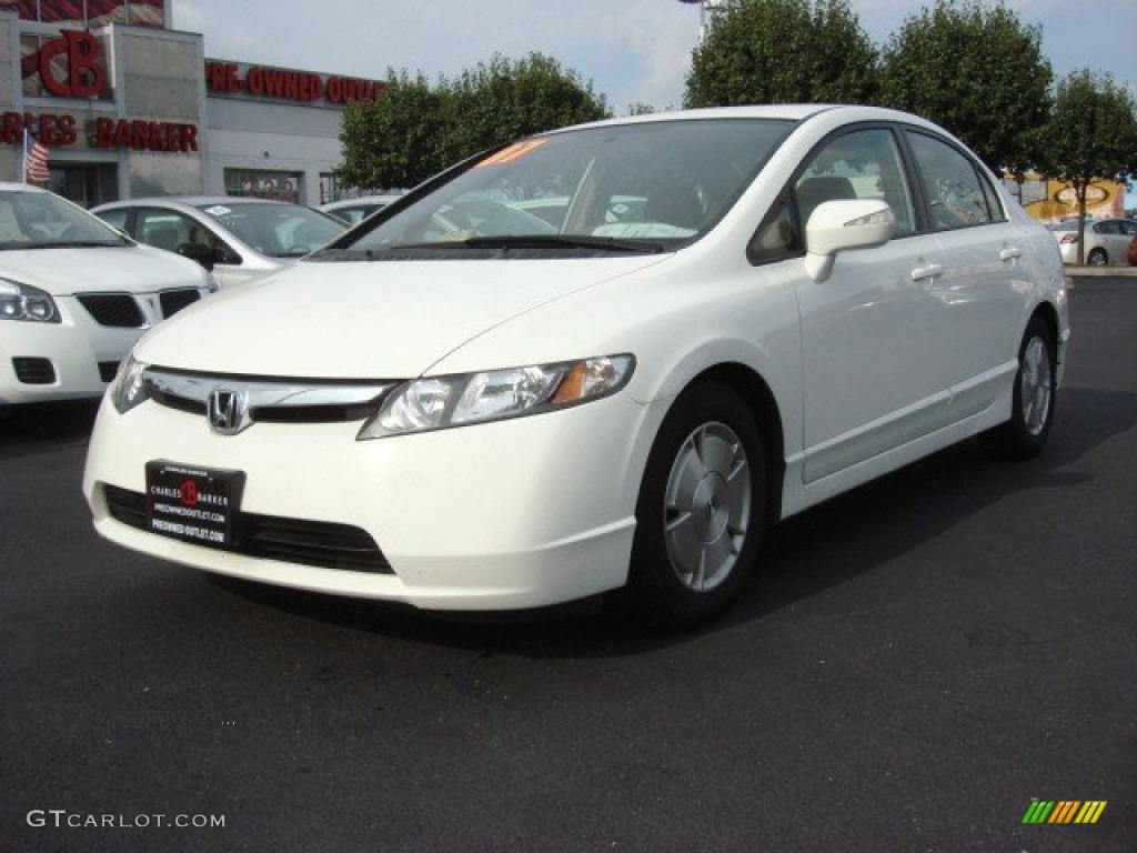 2007 Civic Hybrid Sedan - Taffeta White / Ivory photo #7