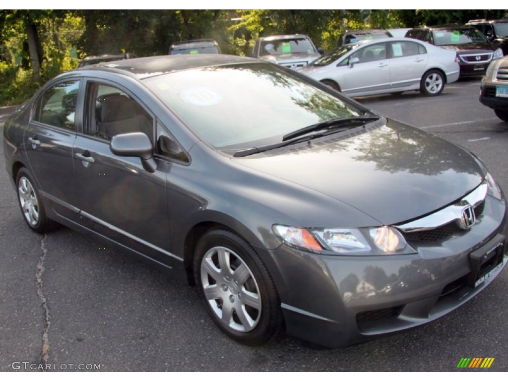 2010 Civic LX Sedan - Polished Metal Metallic / Gray photo #3