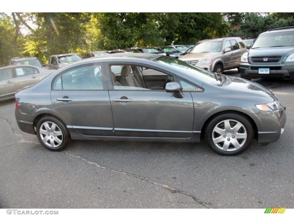 2010 Civic LX Sedan - Polished Metal Metallic / Gray photo #4