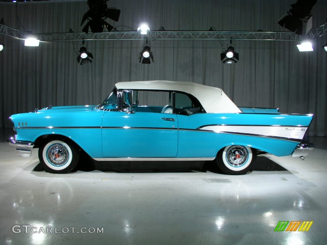 1957 Bel Air Convertible - Turquoise / Turquoise photo #14