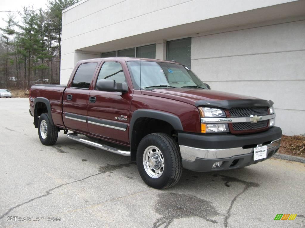 2003 Silverado 2500HD LT Crew Cab 4x4 - Dark Carmine Red Metallic / Medium Gray photo #1