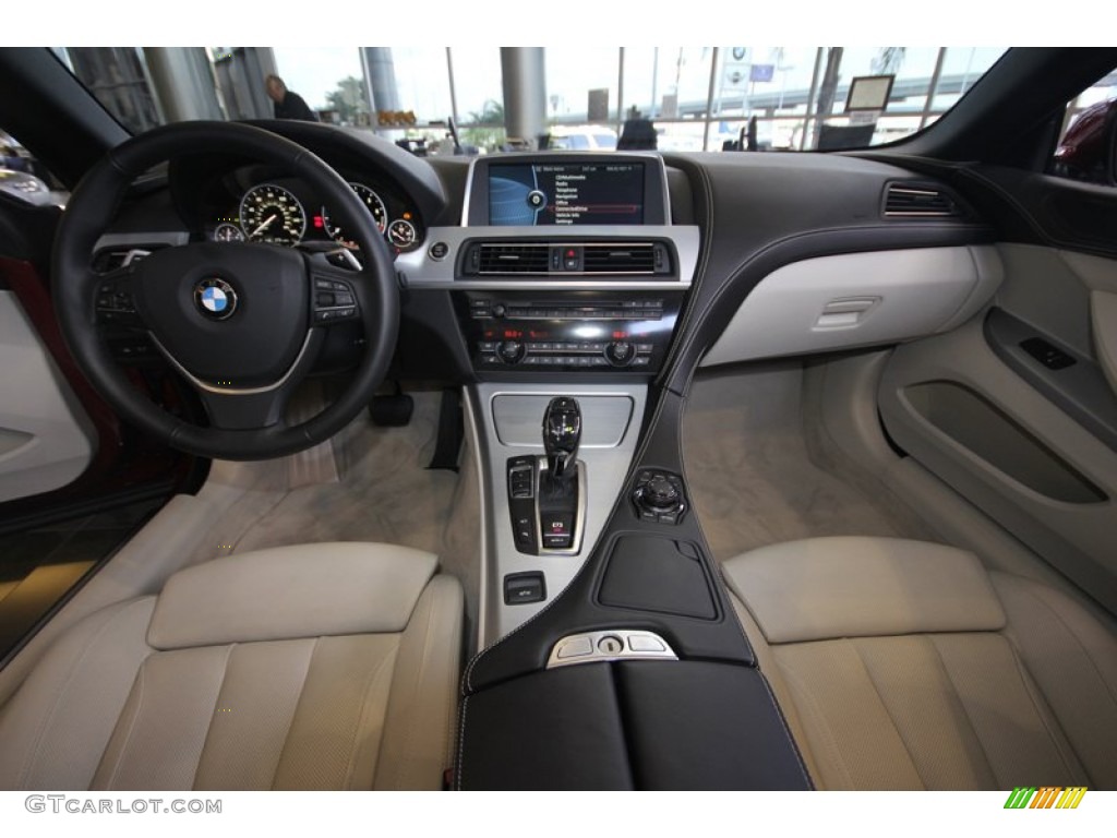 2012 BMW 6 Series 650i Convertible Ivory White Nappa Leather Dashboard Photo #69180979