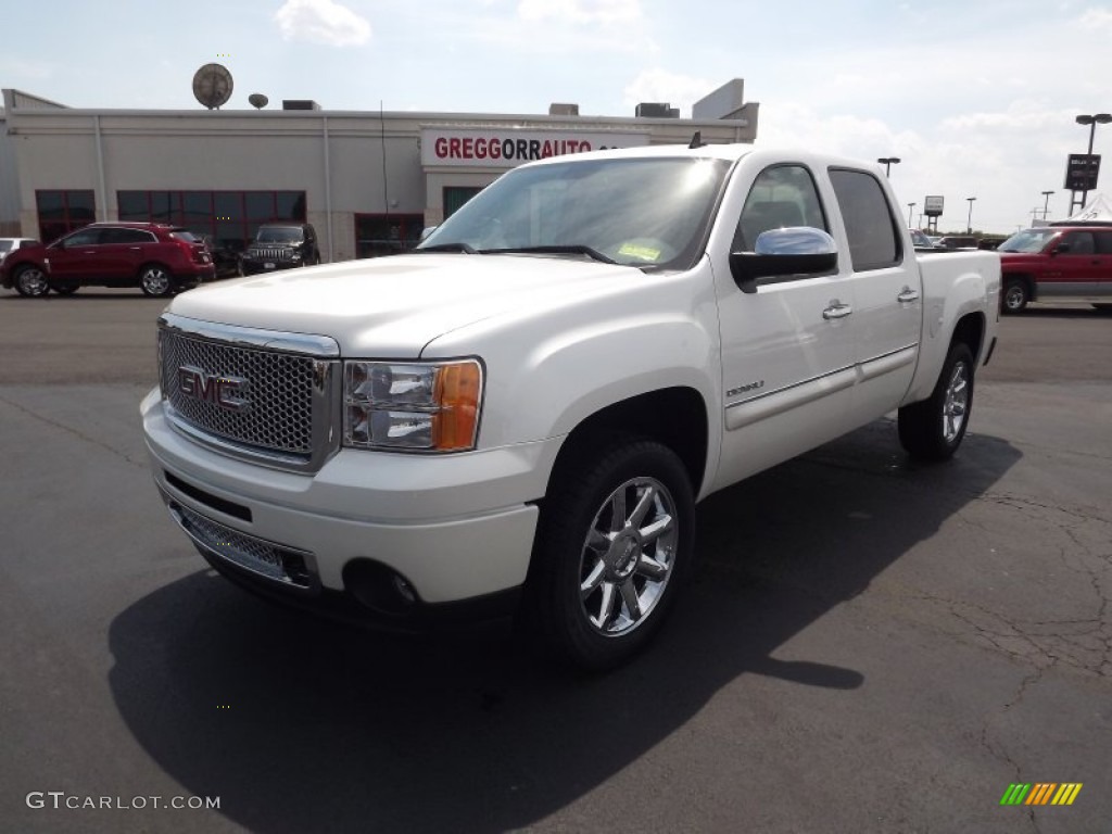 2012 Sierra 1500 Denali Crew Cab 4x4 - White Diamond Tricoat / Cocoa/Light Cashmere photo #1