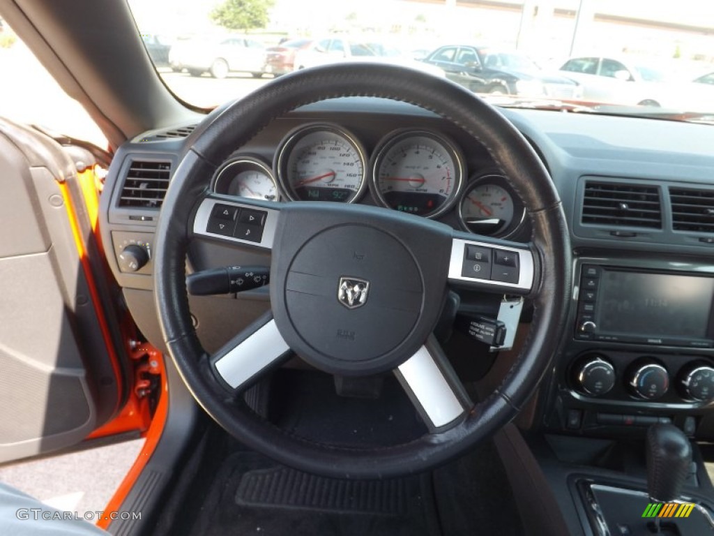 2009 Dodge Challenger SRT8 Dark Slate Gray Steering Wheel Photo #69182487