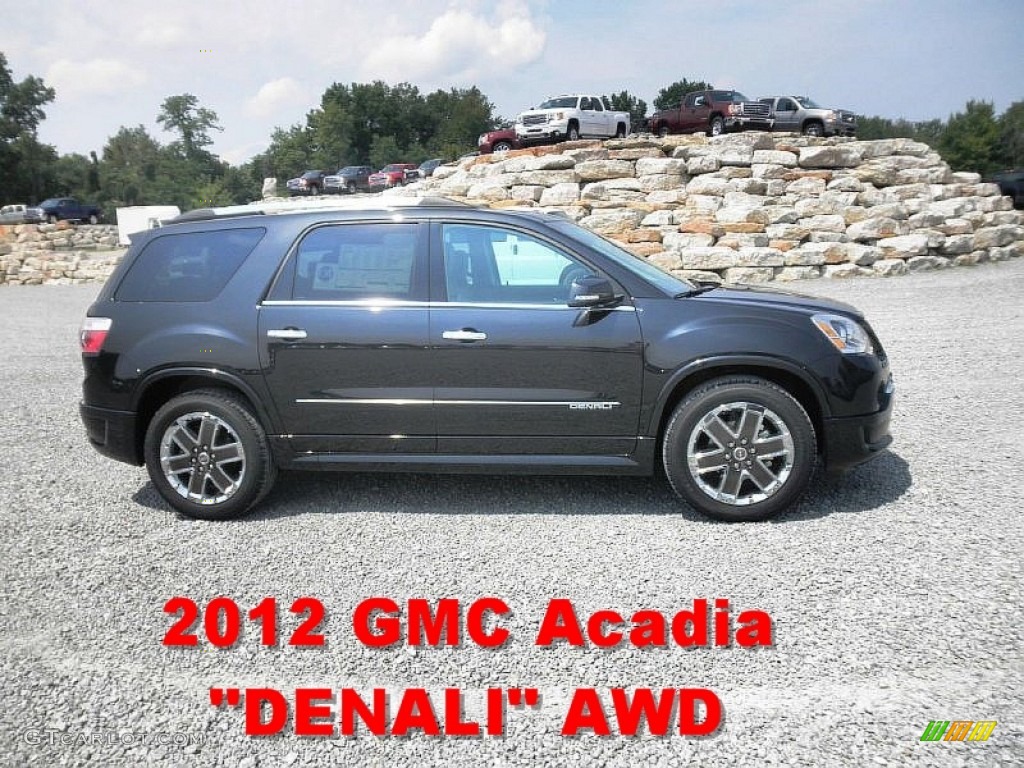 2012 Acadia Denali AWD - Carbon Black Metallic / Ebony photo #1
