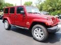 2013 Deep Cherry Red Crystal Pearl Jeep Wrangler Unlimited Sahara 4x4  photo #2