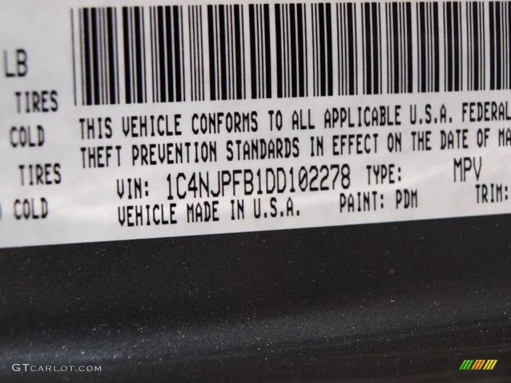 2013 Patriot Color Code PDM for Mineral Gray Metallic Photo #69183706