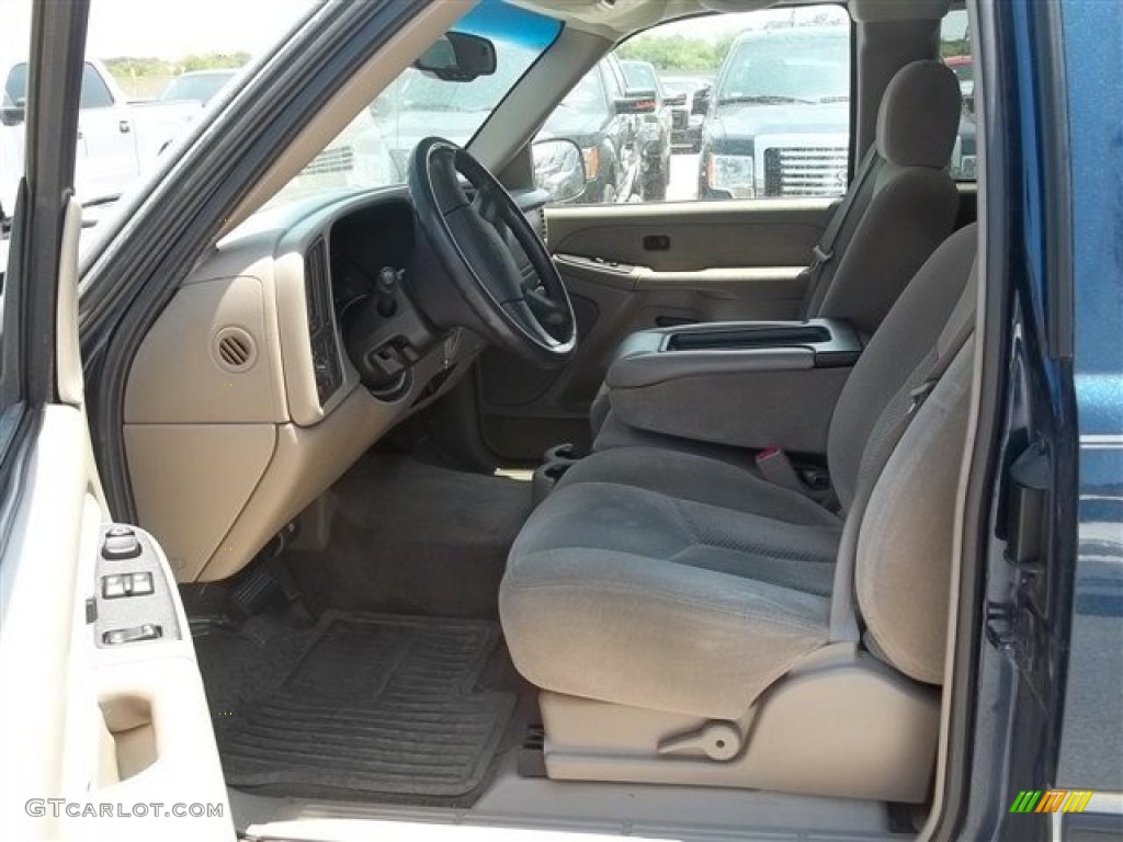 2003 Silverado 1500 LS Extended Cab - Dark Blue Metallic / Tan photo #12