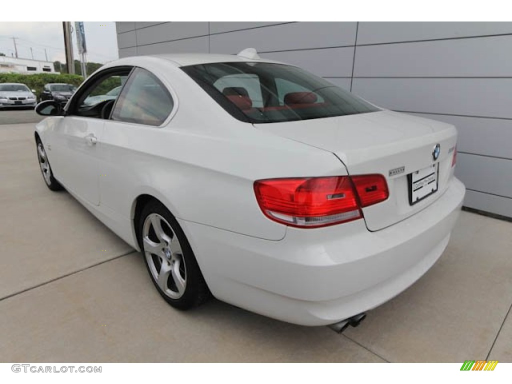 2009 3 Series 328xi Coupe - Alpine White / Coral Red/Black Dakota Leather photo #4