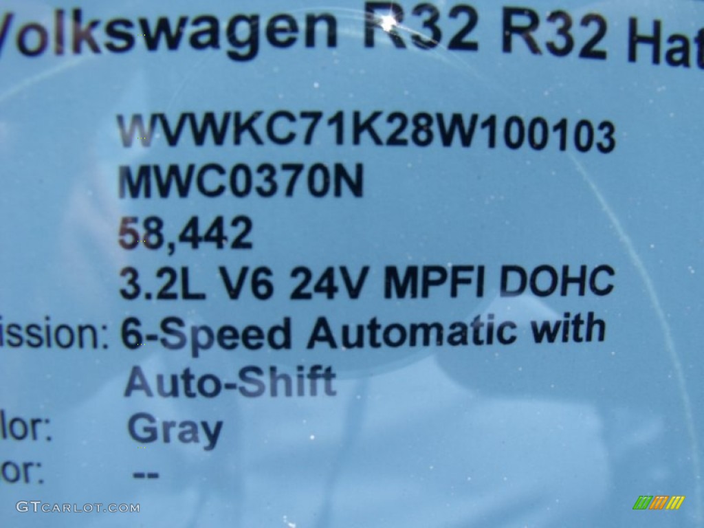 2008 R32  - United Grey Metallic / Anthracite photo #31