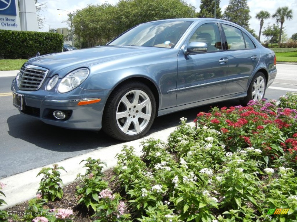 2007 E 350 Sedan - Platinum Blue Metallic / Cashmere photo #2