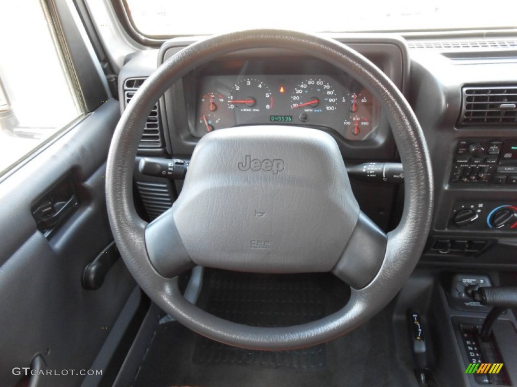 2002 Jeep Wrangler Apex Edition 4x4 Apex Cognac Ultra-Hide Steering Wheel Photo #69196621