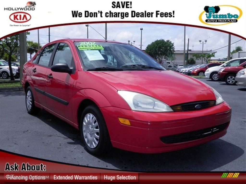 2002 Focus LX Sedan - Infra Red / Medium Graphite photo #1