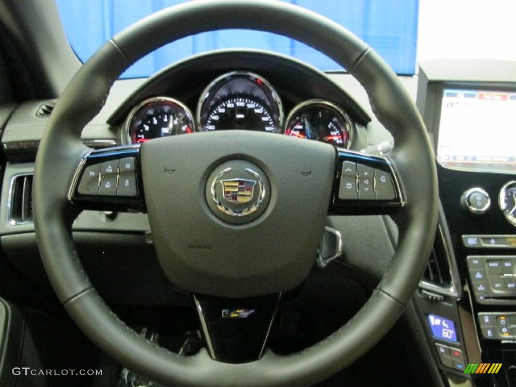 2012 Cadillac CTS -V Coupe Ebony/Ebony Steering Wheel Photo #69200458