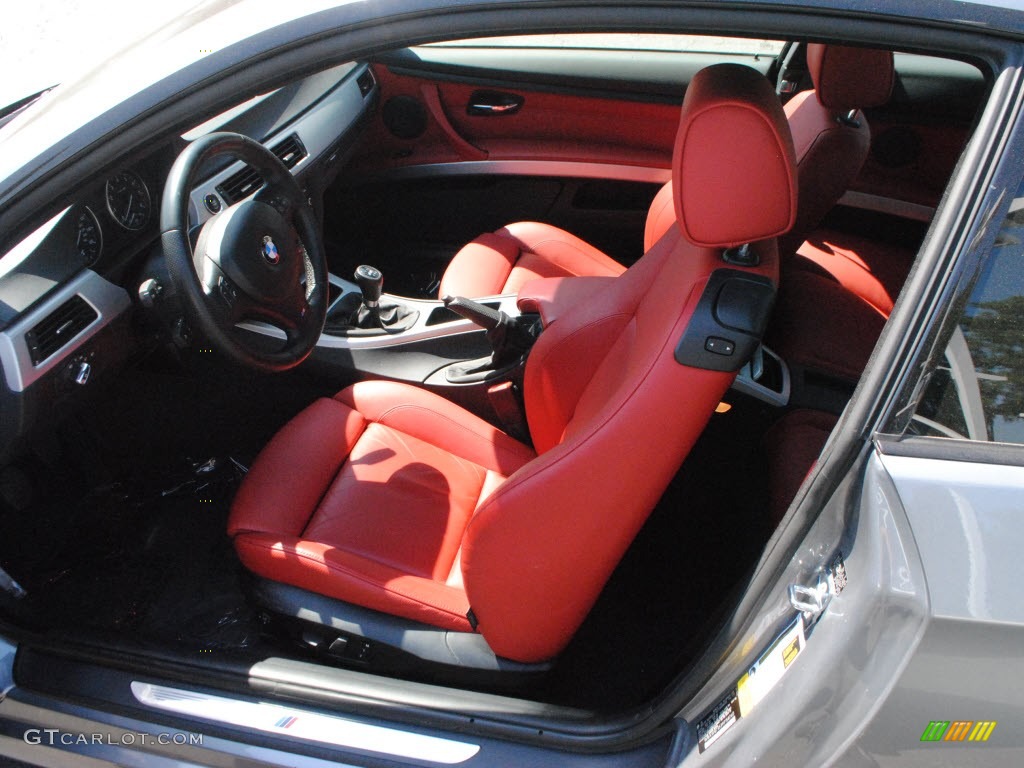 2009 3 Series 335i Coupe - Space Grey Metallic / Coral Red/Black Dakota Leather photo #14