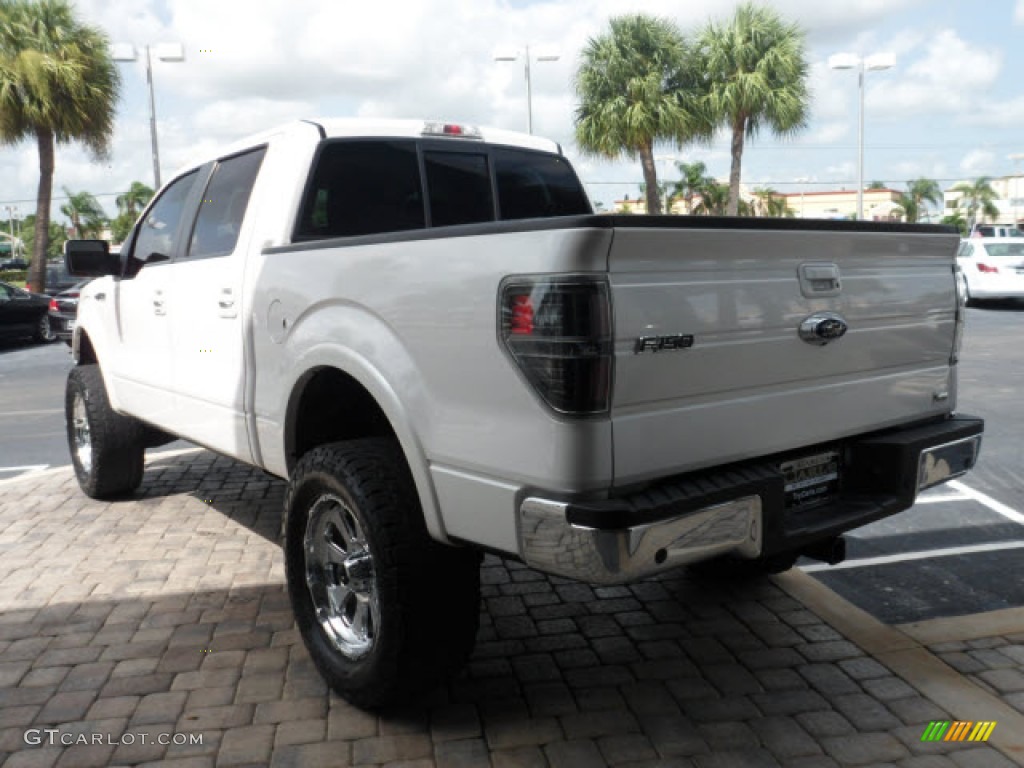 2010 F150 Lariat SuperCrew - White Platinum Metallic Tri Coat / Black photo #7