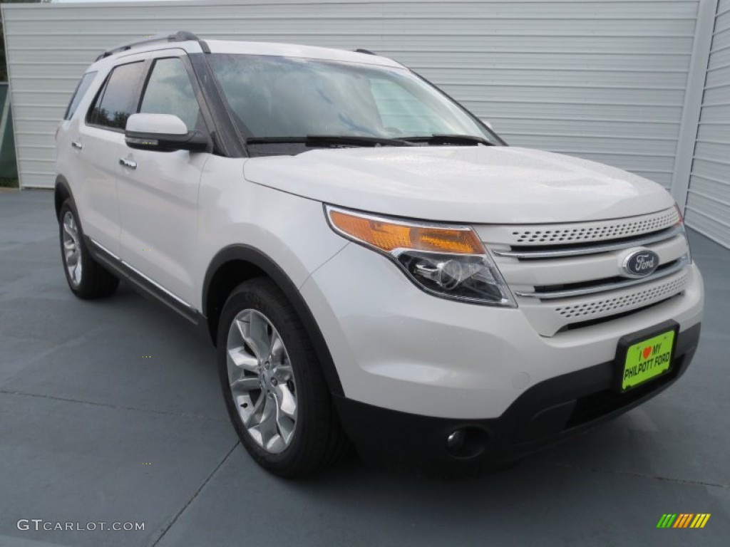 2013 Explorer Limited EcoBoost - White Platinum Tri-Coat / Charcoal Black photo #1