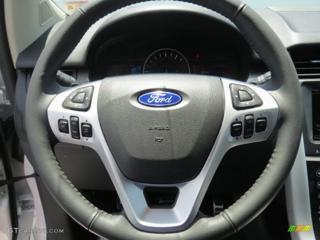 2013 Ford Edge Sport Charcoal Black/Liquid Silver Smoke Metallic Steering Wheel Photo #69204307
