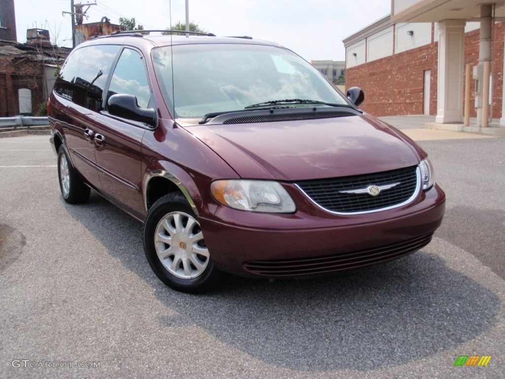 2002 Town & Country LX - Dark Garnet Red Pearlcoat / Sandstone photo #1