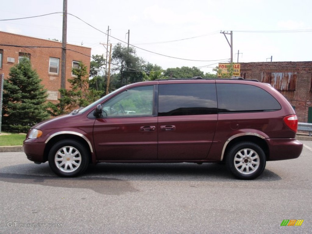 2002 Town & Country LX - Dark Garnet Red Pearlcoat / Sandstone photo #11