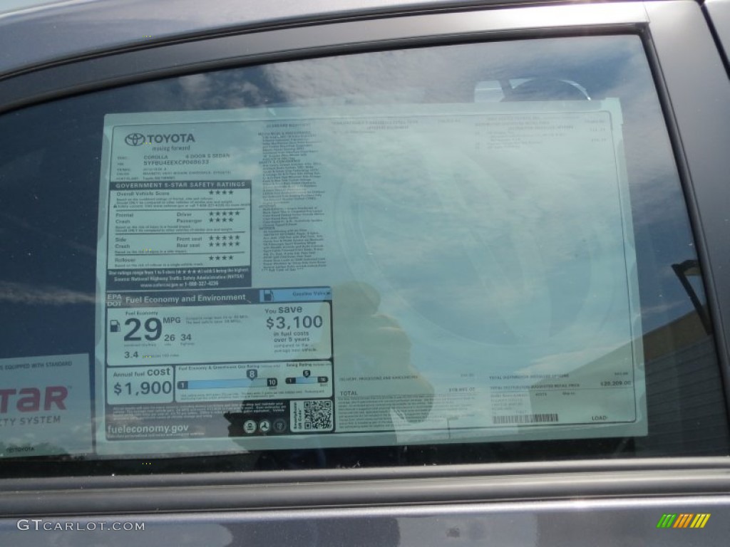 2012 Corolla S - Magnetic Gray Metallic / Dark Charcoal photo #32