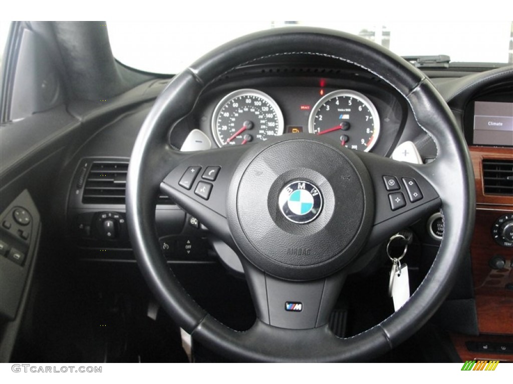 2007 BMW M6 Coupe Black Steering Wheel Photo #69209852