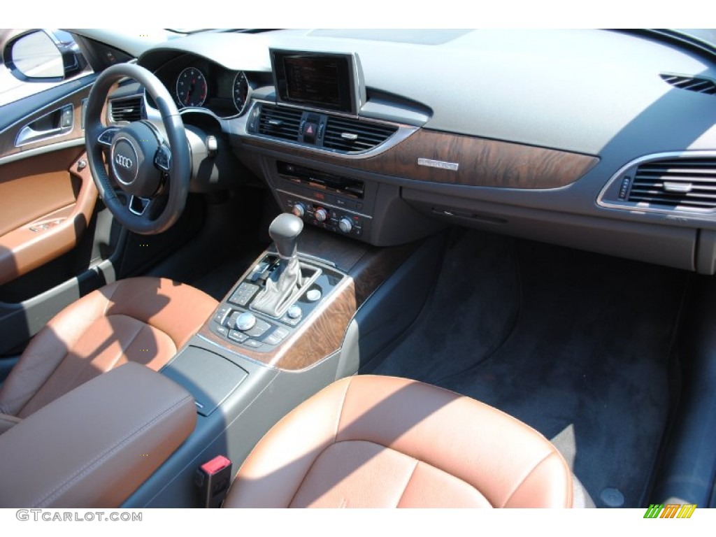 2012 Audi A6 3.0T quattro Sedan Nougat Brown Dashboard Photo #69210839