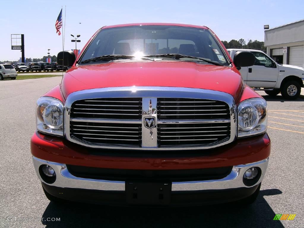 2007 Ram 1500 SLT Quad Cab - Flame Red / Khaki Beige photo #8