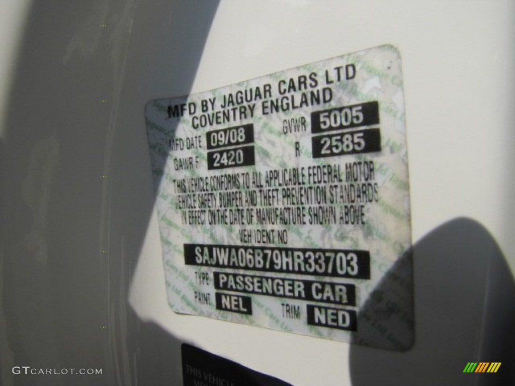 2009 XF Color Code NEL for Porcelain White Photo #69212861