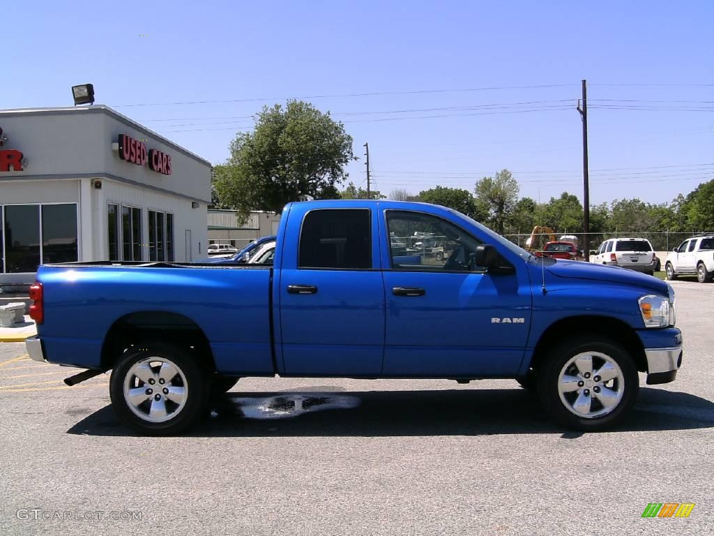 2008 Ram 1500 Big Horn Edition Quad Cab 4x4 - Electric Blue Pearl / Medium Slate Gray photo #2