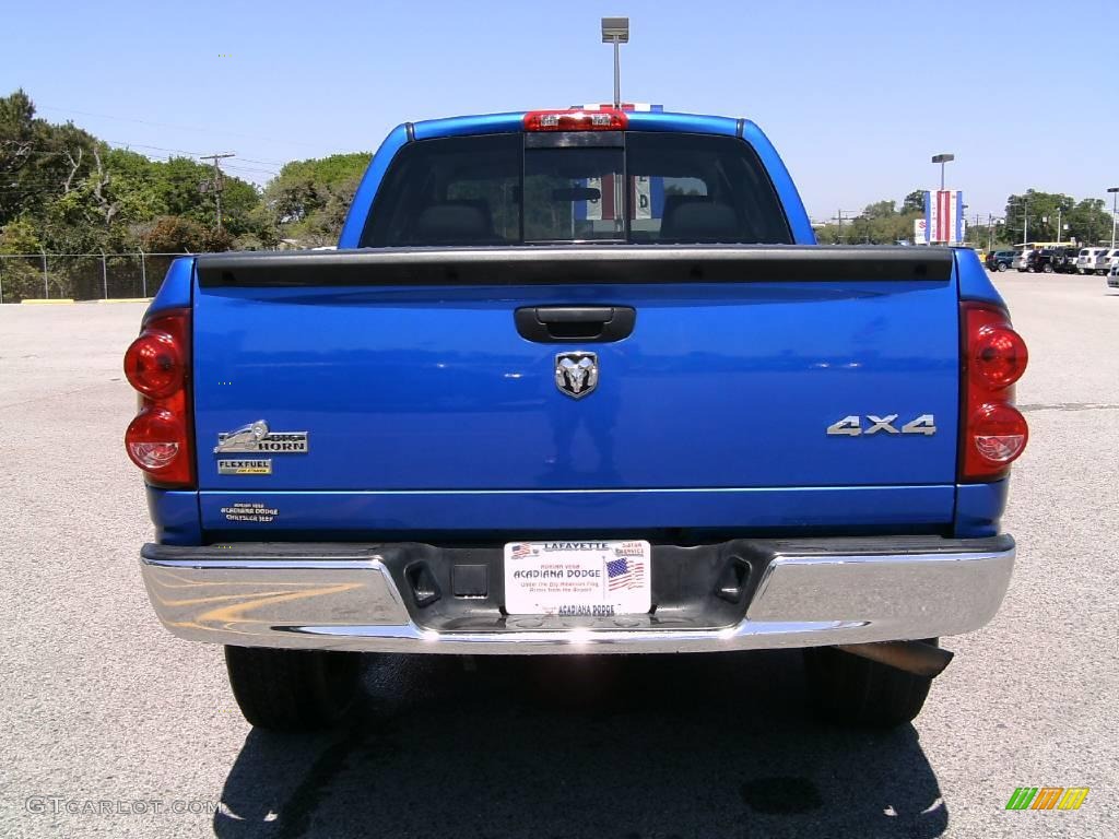 2008 Ram 1500 Big Horn Edition Quad Cab 4x4 - Electric Blue Pearl / Medium Slate Gray photo #4