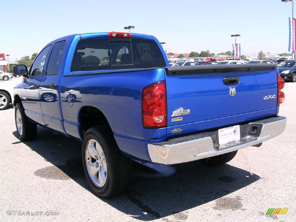 2008 Ram 1500 Big Horn Edition Quad Cab 4x4 - Electric Blue Pearl / Medium Slate Gray photo #5