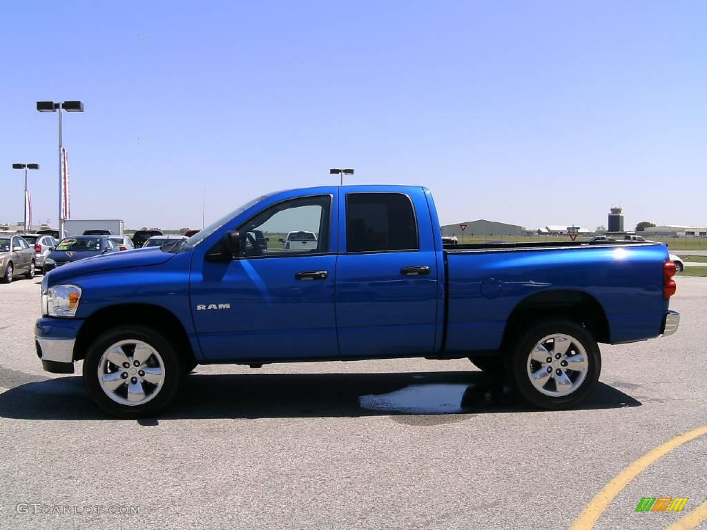 2008 Ram 1500 Big Horn Edition Quad Cab 4x4 - Electric Blue Pearl / Medium Slate Gray photo #6