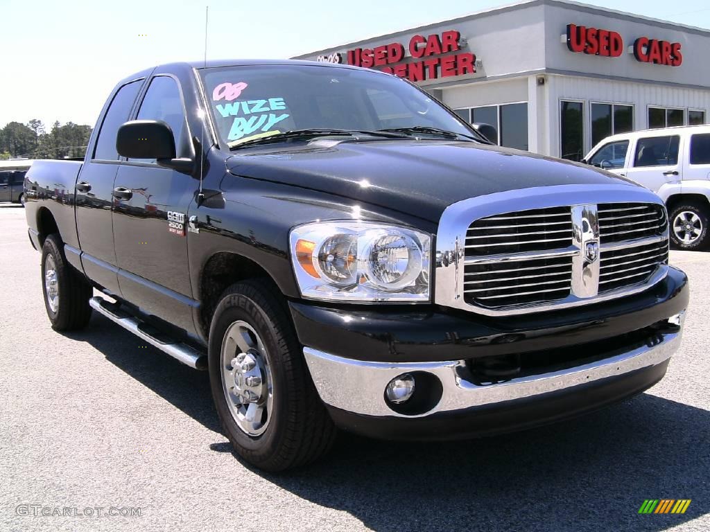 2008 Ram 2500 Big Horn Quad Cab - Brilliant Black Crystal Pearl / Medium Slate Gray photo #1