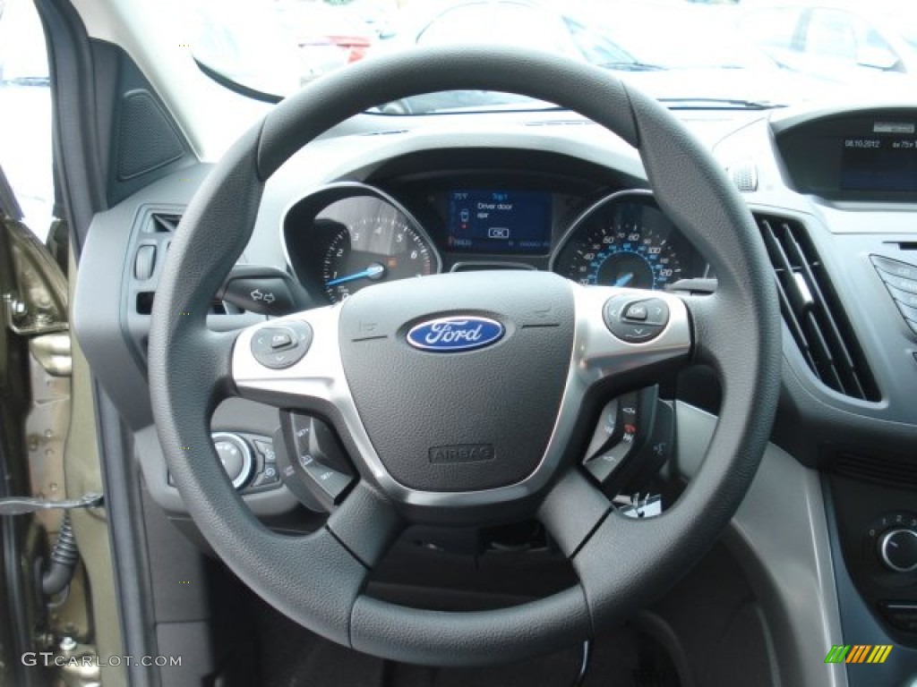 2013 Ford Escape SE 1.6L EcoBoost 4WD Medium Light Stone Steering Wheel Photo #69218148