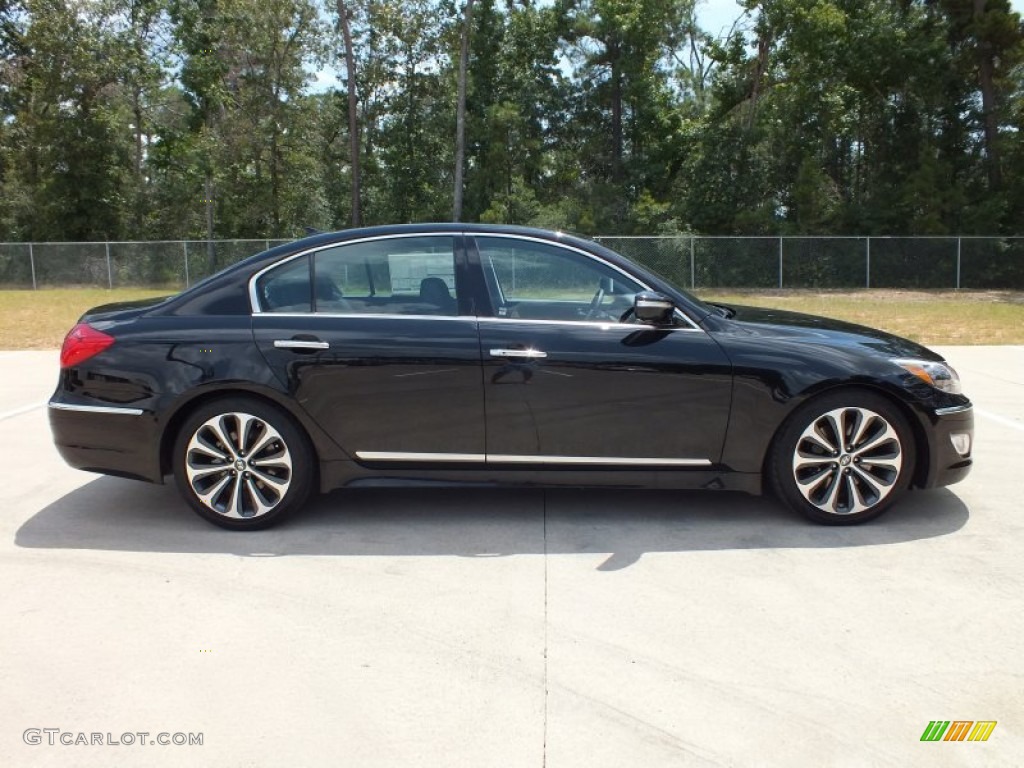 Black Noir Pearl 2012 Hyundai Genesis 5.0 R Spec Sedan Exterior Photo #69218757
