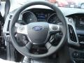 2012 Ford Focus Charcoal Black Leather Interior Steering Wheel Photo