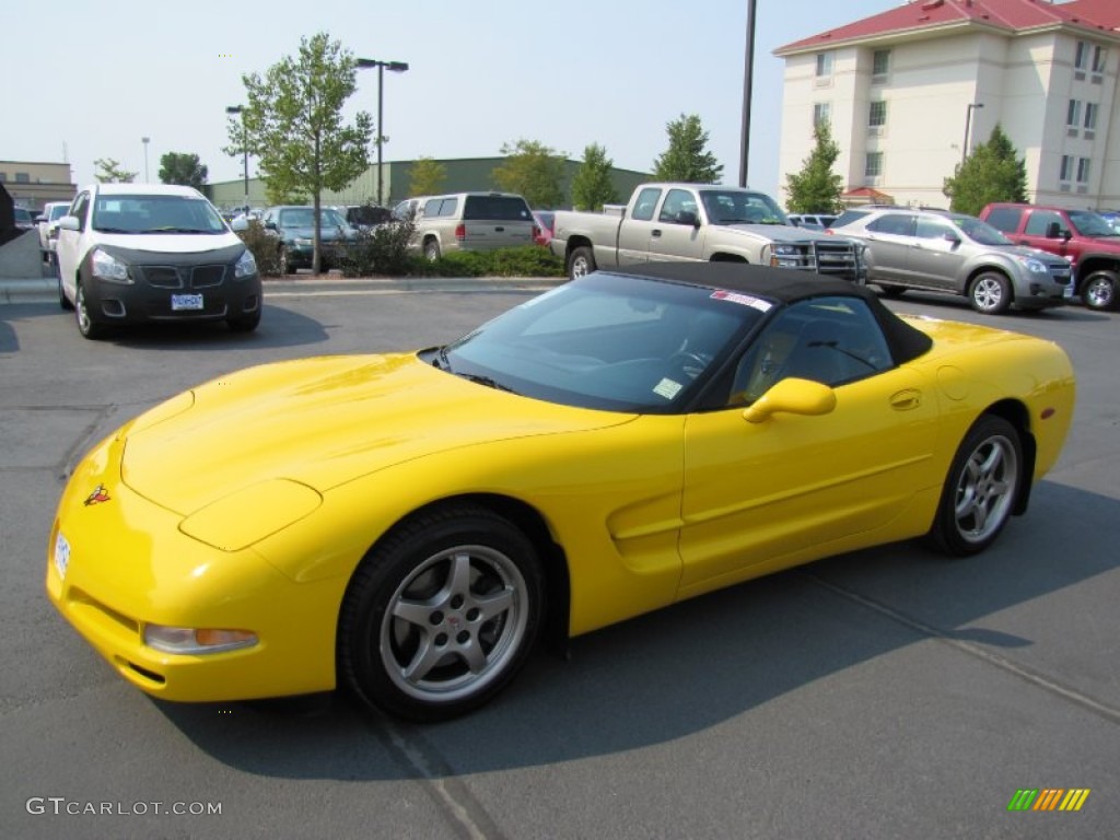 2000 Corvette Convertible - Millennium Yellow / Black photo #3