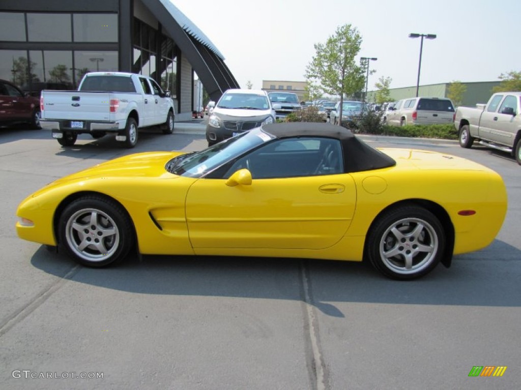 2000 Corvette Convertible - Millennium Yellow / Black photo #4