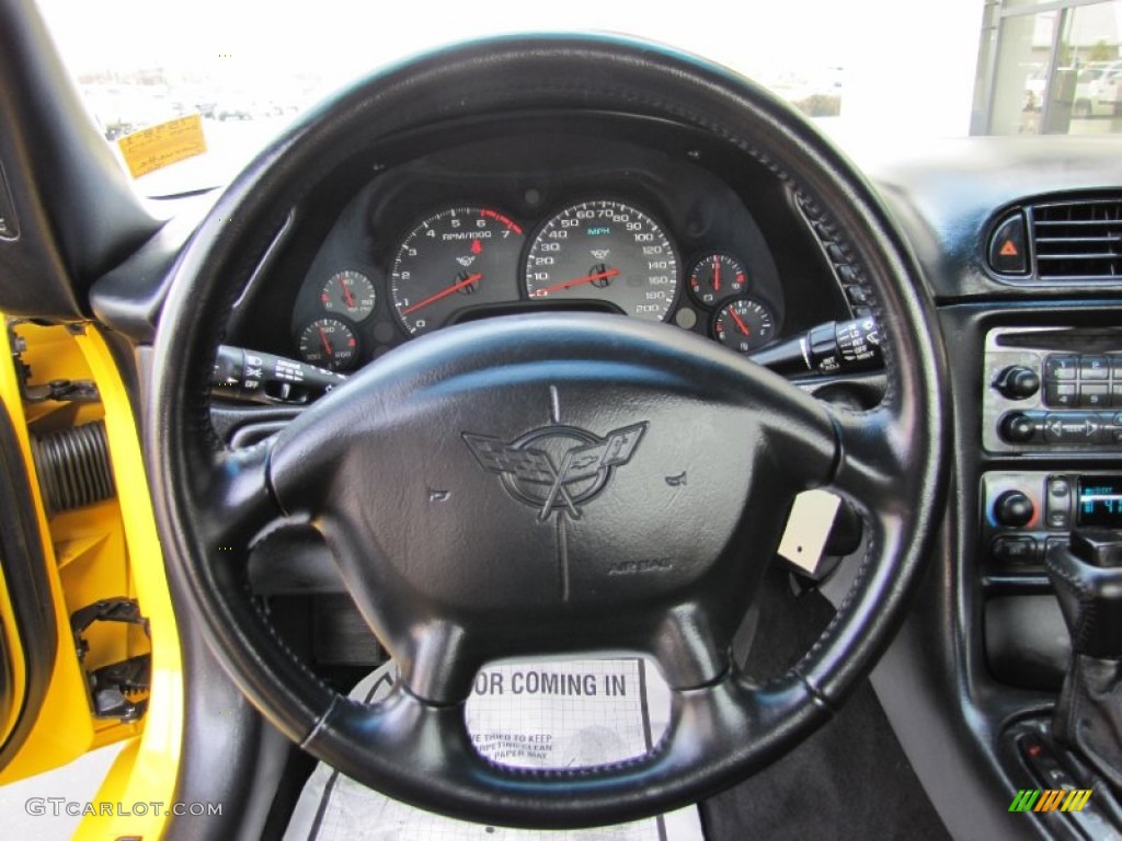 2000 Chevrolet Corvette Convertible Black Steering Wheel Photo #69219342