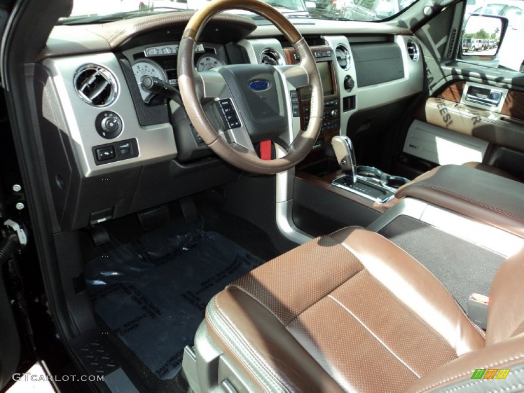 Sienna Brown Leather/Black Interior 2009 Ford F150 Lariat SuperCrew Photo #69221286
