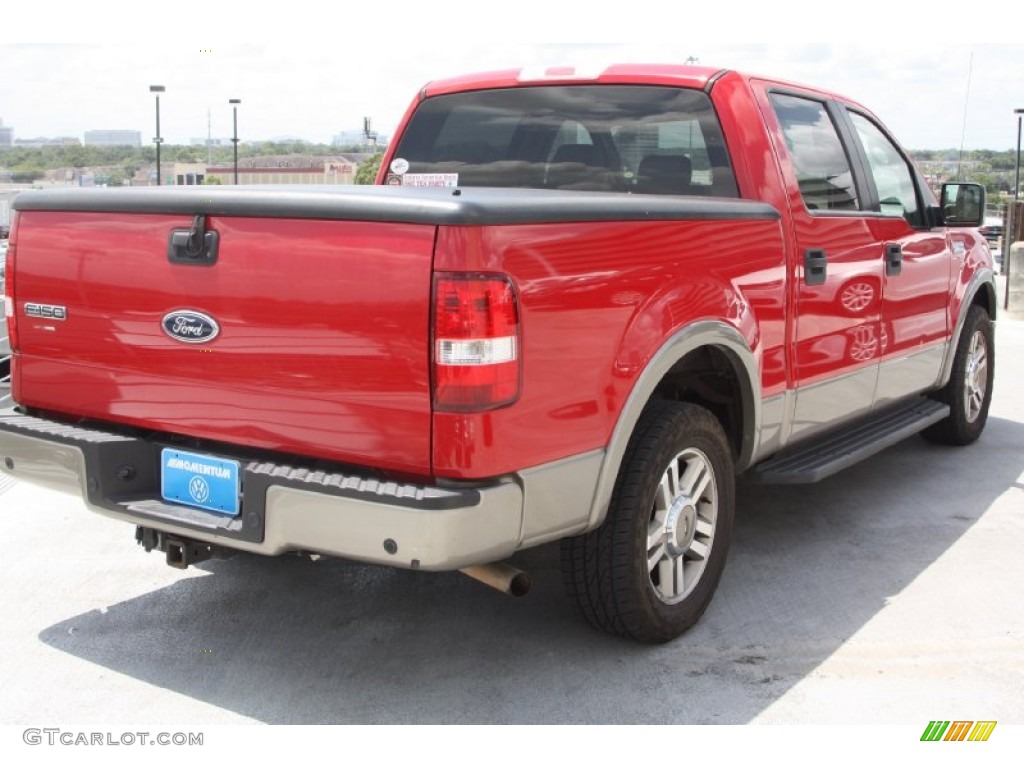 2005 F150 Lariat SuperCrew - Bright Red / Tan photo #5