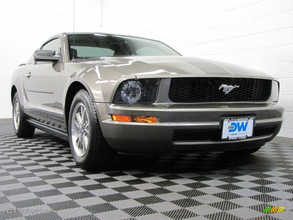 2005 Mustang V6 Premium Coupe - Mineral Grey Metallic / Medium Parchment photo #1