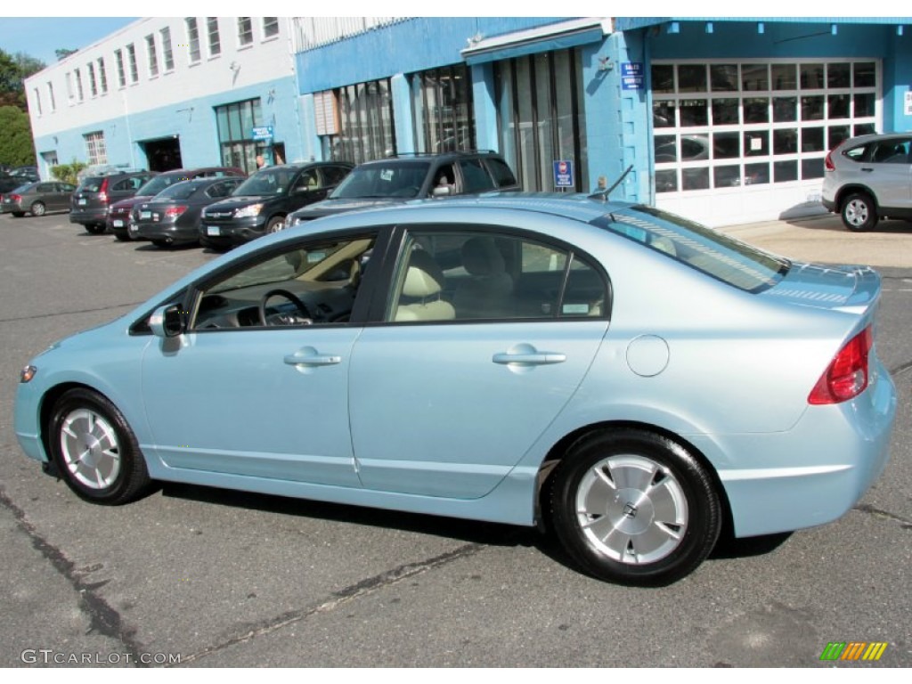 2007 Civic Hybrid Sedan - Opal Silver Blue Metallic / Ivory photo #10